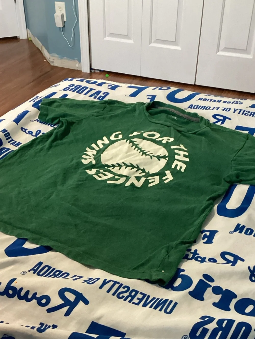Old Navy Green Baseball Graphic Tee with White Print